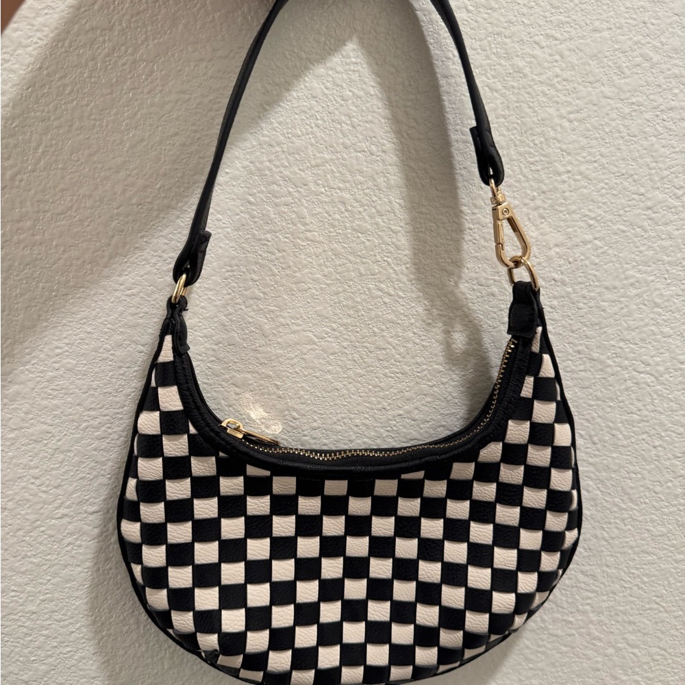 Checkered Black and White Women's Bag